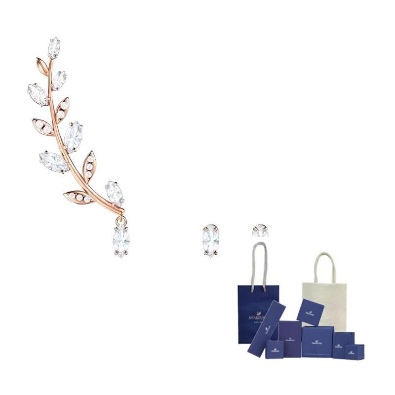 Swarovski Mayfly Earrings Unisex Gold F-Original Brand Box And Bag золотистый