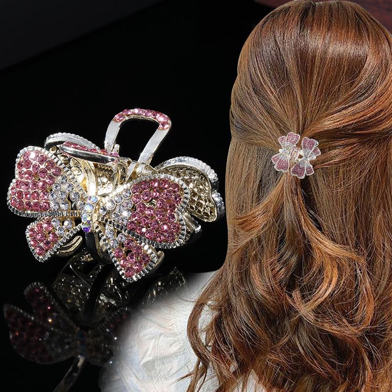 Elegant Rhinestone Butterfly Hair Claw: Medium-Sized High-End Accessory for Hairpin Bangs and Back-of-Head Styles