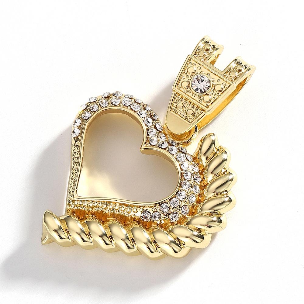 TEMU Hot Selling Love Alloy Pendant Hip Hop Personalized Design Cuban Chain Trendy Men's Necklace