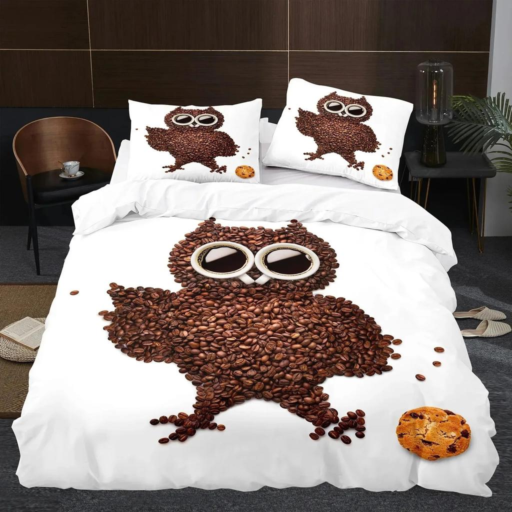Animal Owl Bird Black Nighthawk Beding Set Bedrom Soft Modern Bedspreads Comefortable Soft Duvet Cover Comfortable Quilt Cover And Pilowcase
