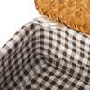 WCIC New Home Seagrass Handmade Straw Woven Storage Basket Desktop Storage Box With Lid With Checkered