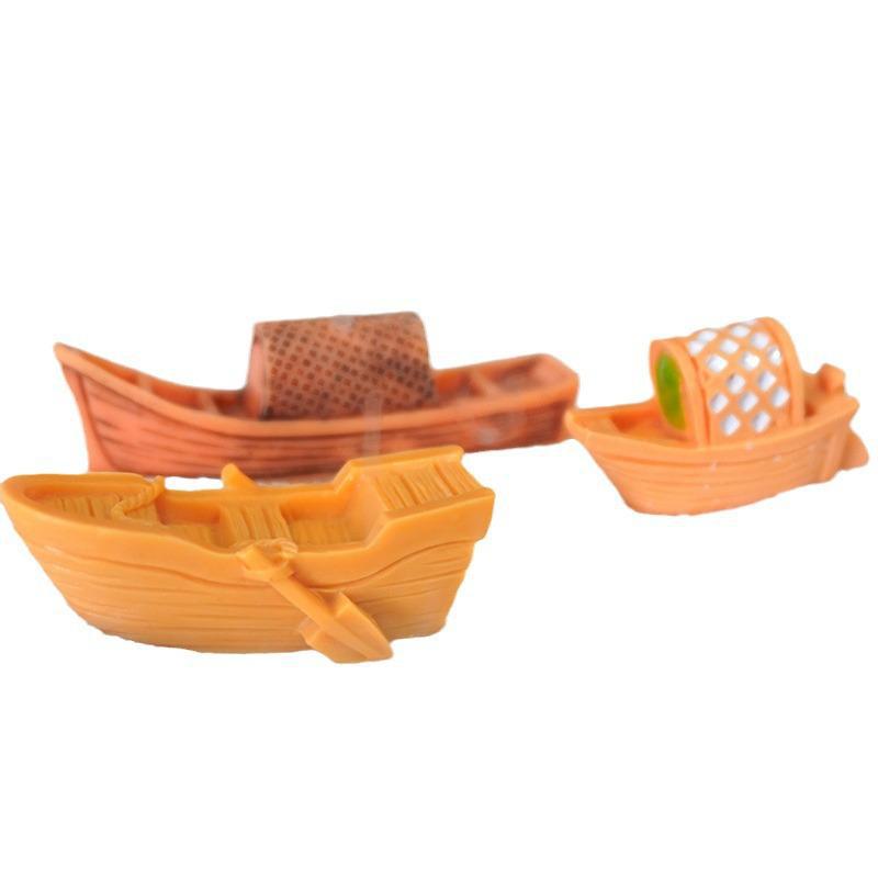 DIY Jiangnan Boat Micro Landscape Ornament - Chinese Handicraft for Fish Tank Decoration