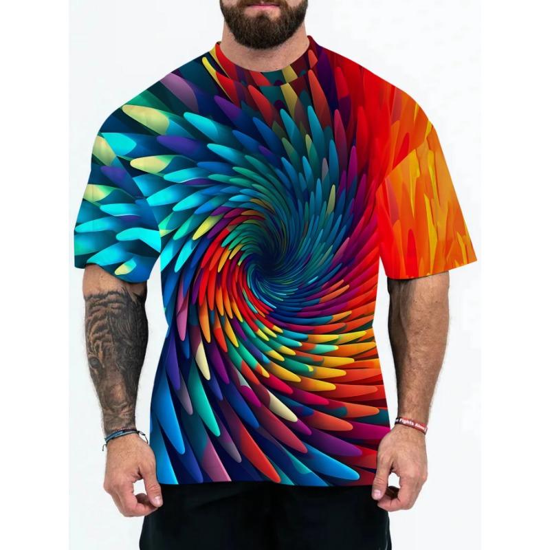 Summer 3D Printed Cartoon Anime Loose Men's Short Sleeved T-shirt
