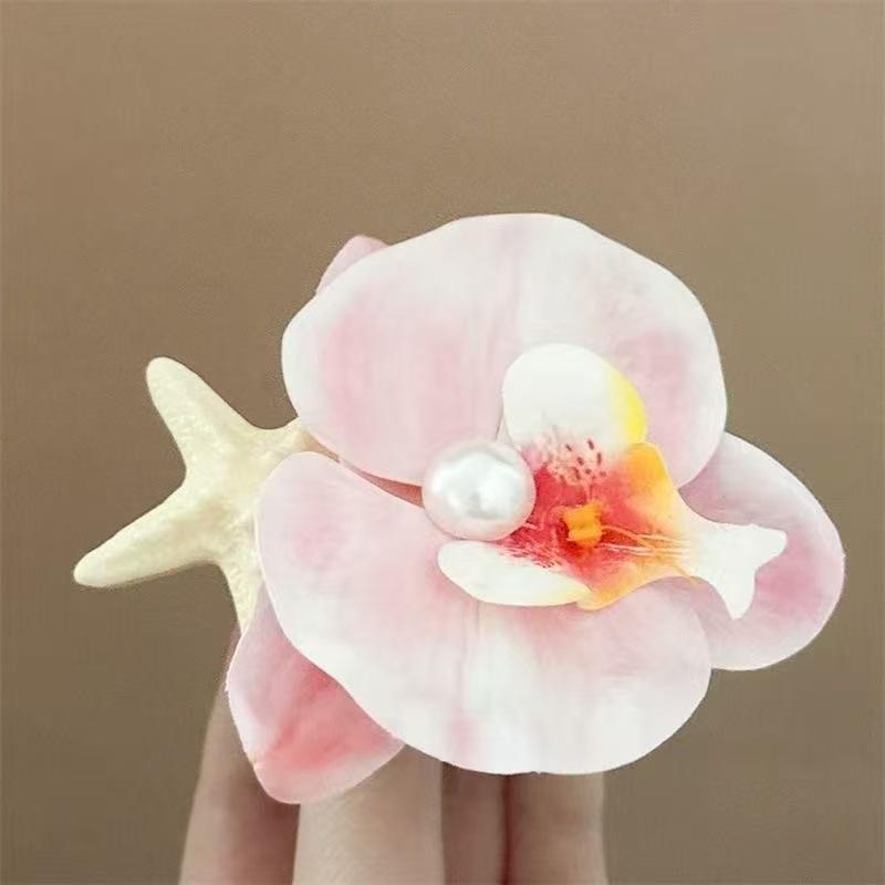 Halaenopsis Starfish Hair Clip Romantic Beach Vacation Hair Barrette Cute Summer Hair Accessory For Women Girls