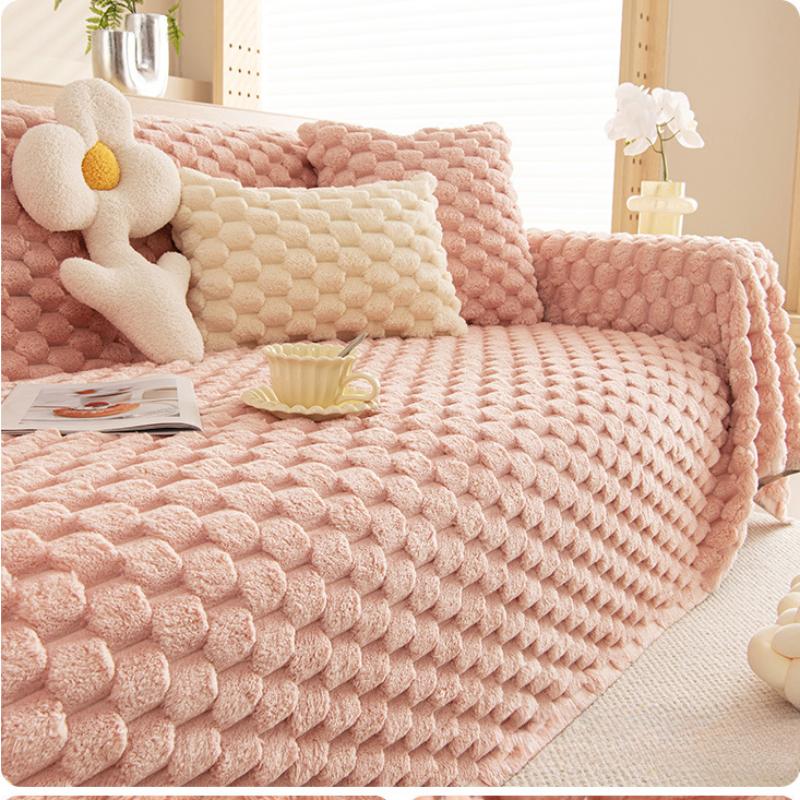 

Зимний пушистый чехол для дивана, полотенце, ткань, зимний утолщенный чехол, одеяло, кремовая ветрозащитная подушка, спинка, чехол для дивана с защитой от когтей кошек 180*130cm