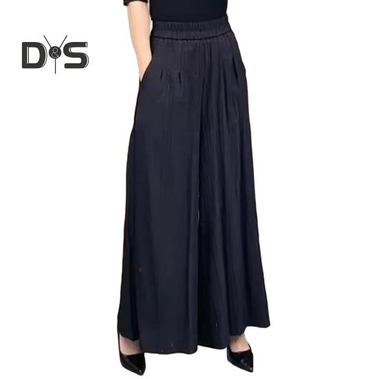 

Женские брюки, эластичные, с высокой талией, свободные, широкие, спортивные, повседневные брюки с карманами, однотонные, длинные брюки M чёрный