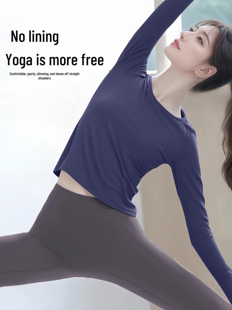 2025 Blaues Langarm Yoga & Pilates Set für Damen für Herbst/Winter