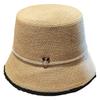 Spring and Summer New Straw Bucket Hat Fashion Bright Diamond Lace Bucket Hat Sun Protection Shade Straw Hat Children