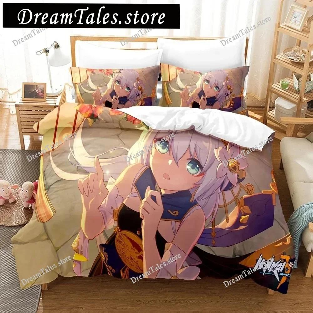 3D Anime Honkai Impact 3rd Bedding Set Printed Decorative 2-3pcs Duvet Cover Set Bedclothes Quilt Cover Home For Aldult Teen741