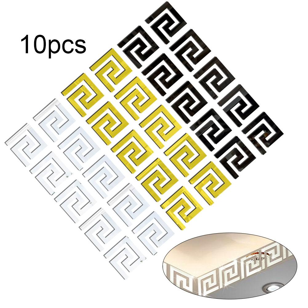 Mirror Waist Line Edge Strip Decal Wall Sticker  TV Background Home Decor