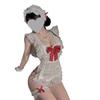 New Bow Maid Bare Back Apron Set Free Uniform Sex Underwear Pure Buttocks Uniform Set