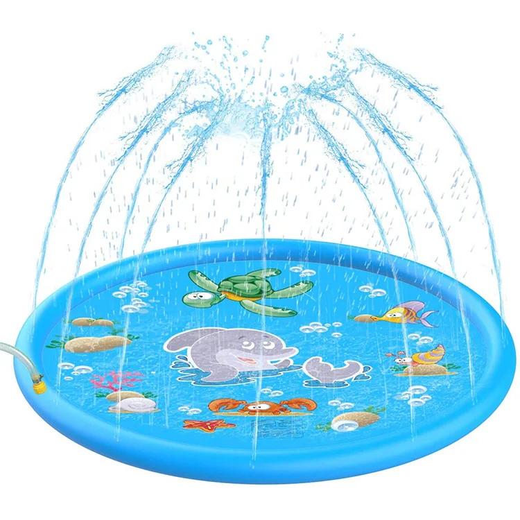 

170*170cm Pet Sprinkler Pad Play Cooling Mat Swimming Pool Inflatable Water Spray Pad Mat Tub Summer Cool Dog Bathtub for Dog 100CMx100CM