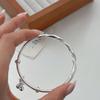 Full Body S999 Foot Silver Bracelet, Dreamy Silver Ribbon Wrapped Christmas Bell Bracelet, Runaway Princess Silver Bracelet