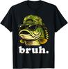 Bruh Fishing Camo Bass Fish Funny Boys Kids Camouflage T-Shirt