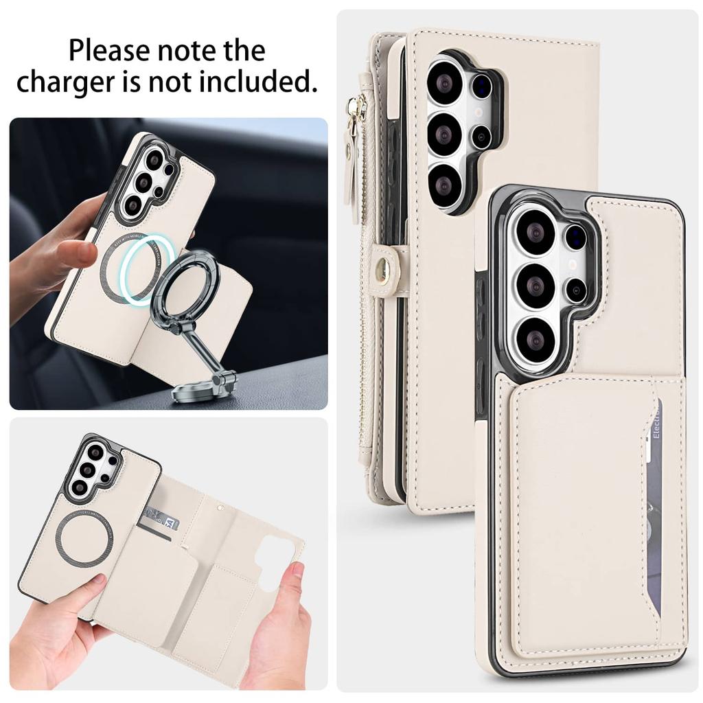 Custodia Portafoglio per Samsung Galaxy S26 Ultra/S26 Plus/S26 da Donna, Tracolla Magnetica Staccabile, Porta Carte con Blocco RFID