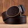 High Quality Real Genuine Leather Belt Luxury Smooth Buckle Belt Pure Cowskin Engraving Strap Male Cowboy Jeans for Man
