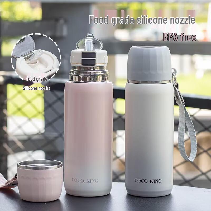 Portable Dual-Drink Stainless Steel Insulated Bottle
