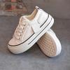 New Casual Sports Women's Super Hot Black Low Top Cute Big Head Round Head Mango Head Board Shoes Thick Sole with Rough Edges Canvas Shoes