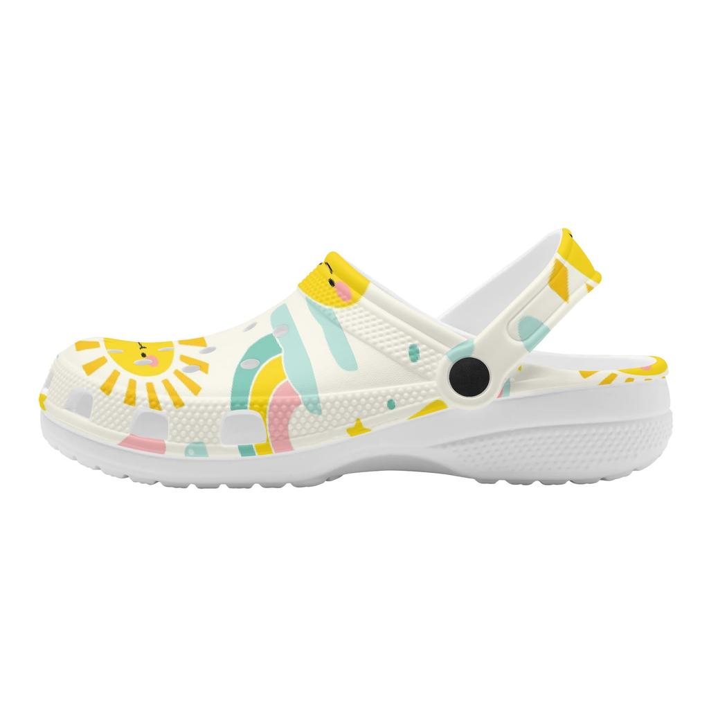 Allover Printed EVA Casual Clogs Men Women Soft Sole Easy Clean Lightweight Slip On Sandals Slippers Summer Daily Leisure Shoes