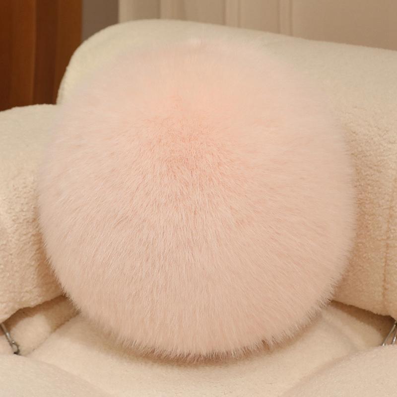 30x30cm Fluffy Ball Plush Toy Colorful Sport Indoor Interactive Plushie Back Support Cushion Birthday Gift