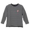 Ado Mizumori Embroidered Border T-Shirt with Heart Design, White, One Size