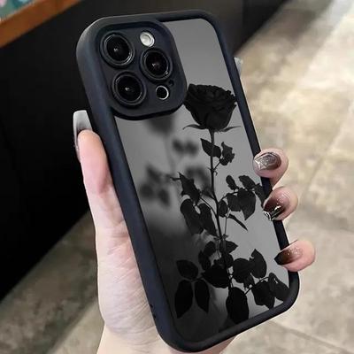 Flower Minimalist Dark Theme Rose Phone Case For Xiaomi 14T 13T 12T Pro 11 Lite 5G 14 13 12 Shockproof Matte Soft Silicone Cover