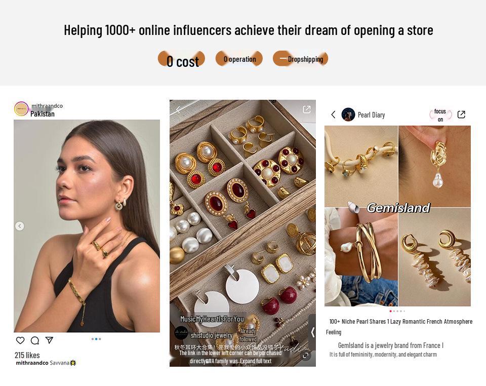 18K Gold Triple-Layer Stainless Steel Necklace - European & American Trendy Design for Women