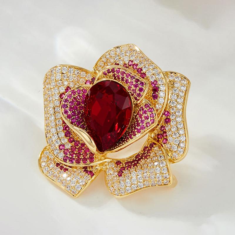 

Fashion Exquisite Rhinestone Crystal Flower Brooch For Women Clothing Coat Jewelry Accessries Gifts A1