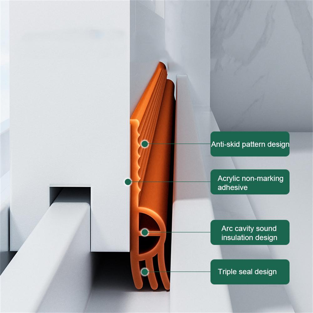 TPE Skyvevinduslist Selvklebende Trippel Lydisolering Vindtett Anti-kaldt Dør Under Fleksibel Værlist Tape