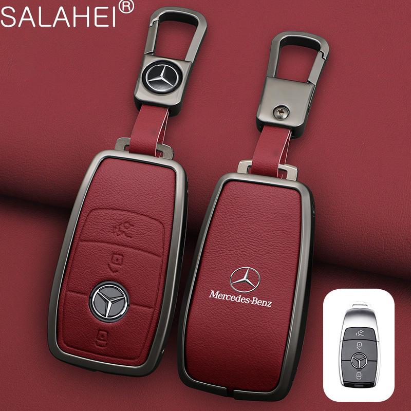 CRX1 Leather Car Key Case Cover Keychain For Mercedes Benz W205 W213 X253 W222 W206 W223 X254 EQE EQS A C E S GLC EQ Series 2015-2026