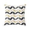New Simple Geometric Stripes Wavy Golden Peach Leather Velvet Pillowcase Car Sofa Cushion Pillowcase