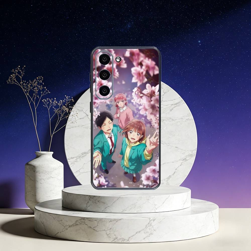 Blue Box Anime Cute Phone Case For Samsung Galaxy A73,A72,A71,A70,A53,A52,A51,Others Soft Black Cover
