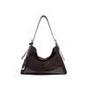 Large Capacity High-end Sense Retro Leather Underarm Shoulder Bag Women's Suede Design Sense Niche Women's Tote Messenger Bag