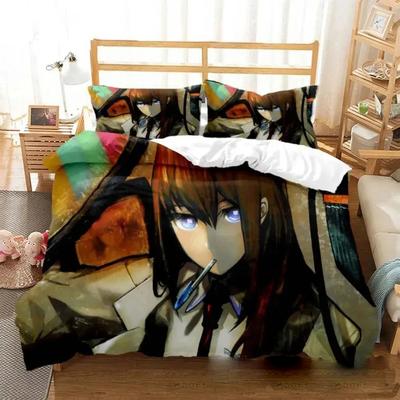 Anime Steins Gate Kurisu Makise Juego de Ropa de Cama Niños Niñas Tamaño Twin Queen Funda Nórdica Funda de Almohada Cama Niños Adulto Textiles para el Hogar