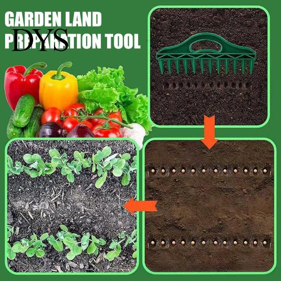12 Hole Soil Puncher 12-Hole Row Seeder Tool with Ergonomic Handle for Precision Sowing & Digging, Manual Garden Spring Tilling Equipment Spacer