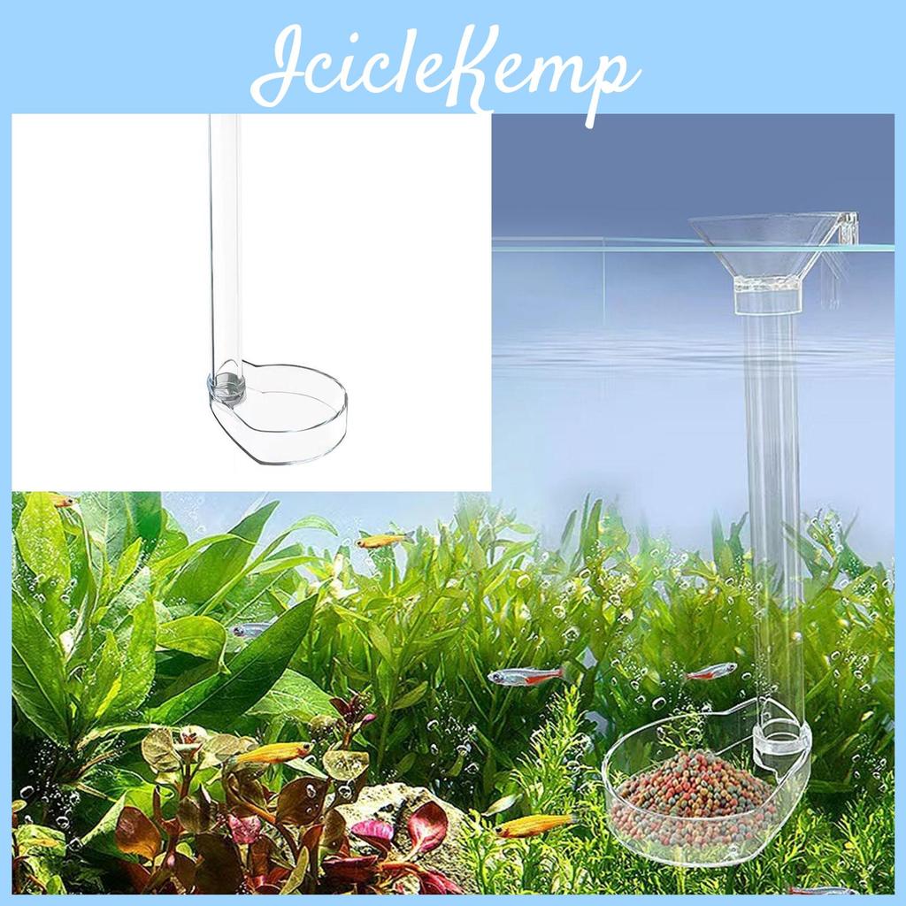 Feeding Fishtank Tube For Food Feeding Tools With Dish Bowl Easy Clean Transparent Acrylic Crystal Shrimp Pot