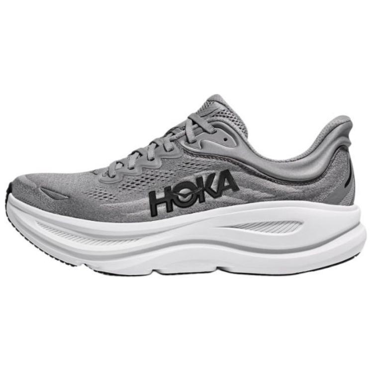 Hoka One One Bondi 9 Versatile Comfortable Slip-Resistant Durable Low-Top Long-Distance Running Shoes Men sneaker Gray 1162013-GCTC