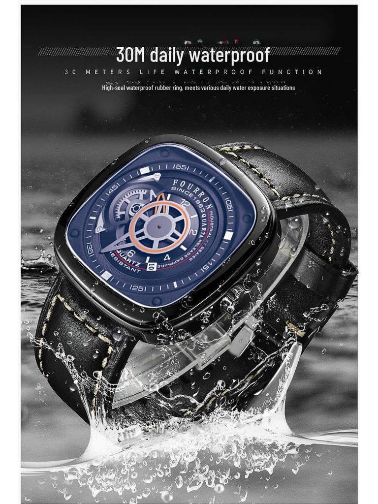 Brand Men's Waterproof Calendar Watch with Bold Dial, Trending In Live Broadcasts