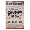 Funny Grumpy Man Vintage Metal Wall Art Decor Home Comedy Fan Gift