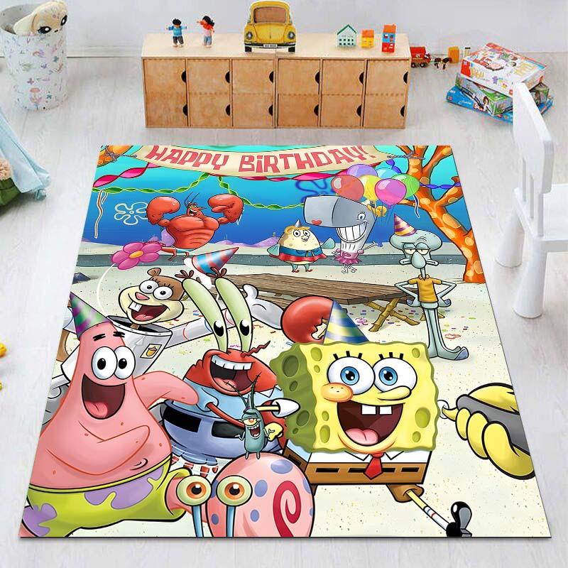 Multiple Styles Cartoon SpongeBob Print Carpet for Living Room Children's Bedroom Sofa Doormat Floor Non-slip Mat Luxury Gift