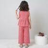 Sweet Little Girls Plaid Lace Vest Long Pants Two Piece Clothing Set