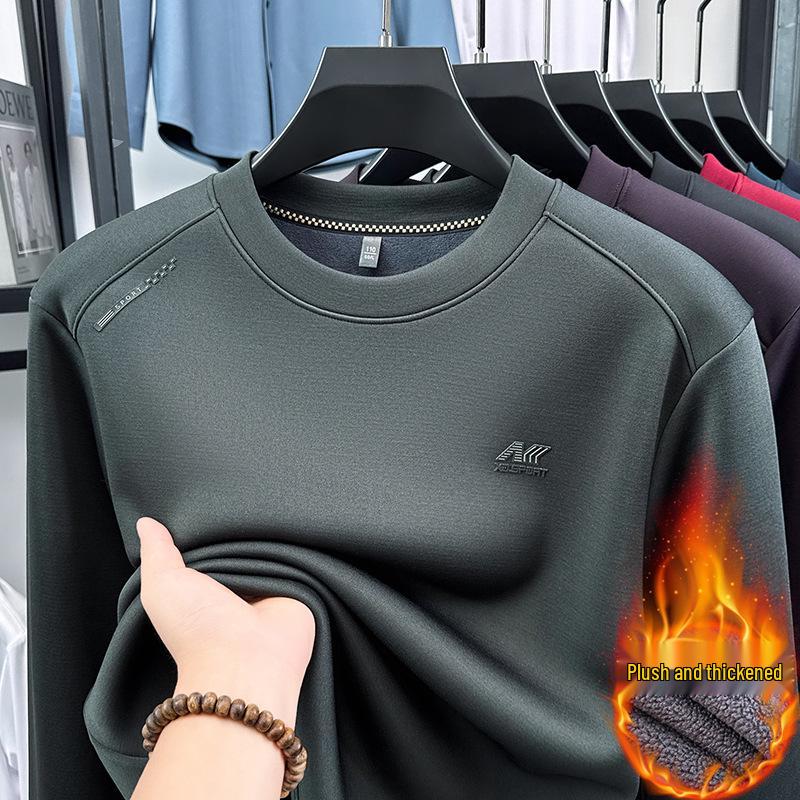 

Winter Arrival: Men s Warm Velvet Hoodie - Versatile, Trendy, and Thickened Long Sleeve T-Shirt for Middle-Aged Men. 165/M (90-115 lbs recommendation)