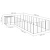 VidaXL Chenil Argenté 13,31 m² Acier Enclos pour Chiots Cage Chiens Extérieur 3082244