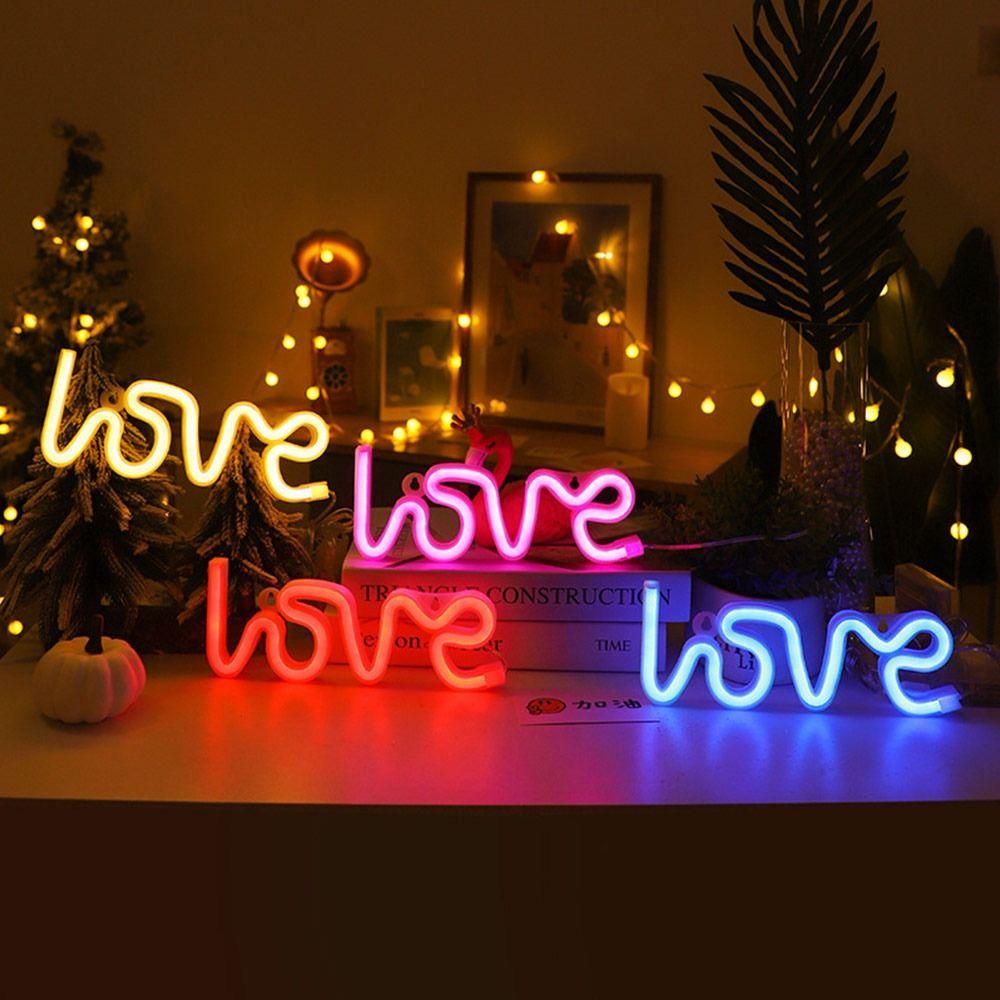 LED Atmosphere Light Love Shape Light Battery Powered Wall Lamp Valentine's Day Gifts
