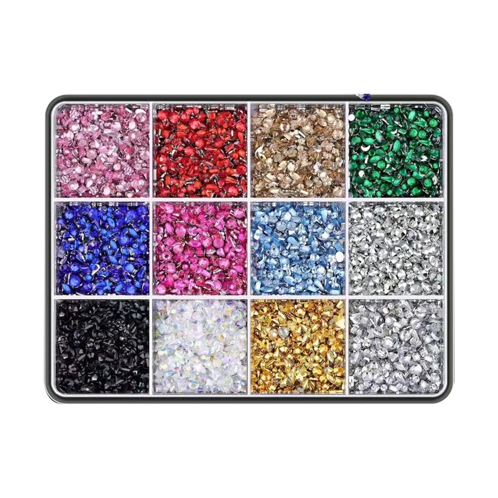 Shaped Diamond Nail Art Jewelry 12 Sets Crayon Tweezers Flash Nail Art Nail Ornament