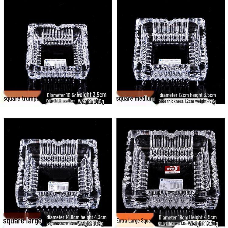 Premium Anti-Fly Ash Crystal Glass Ashtray for Stylish Living Rooms