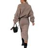 New Fall/Winter Women's Loose-Fit Off-the-Shoulder Batwing Sleeve Sweatshirt Tank Top and Maxi Dress Set