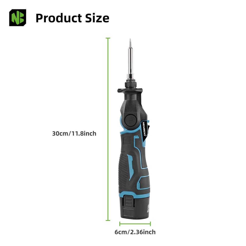 Newbeny 30W Electric Soldering Iron Gun Welder Hot Air Gun Heating Welding Machine 400℃ Adjustable Temperature For 12V Battery