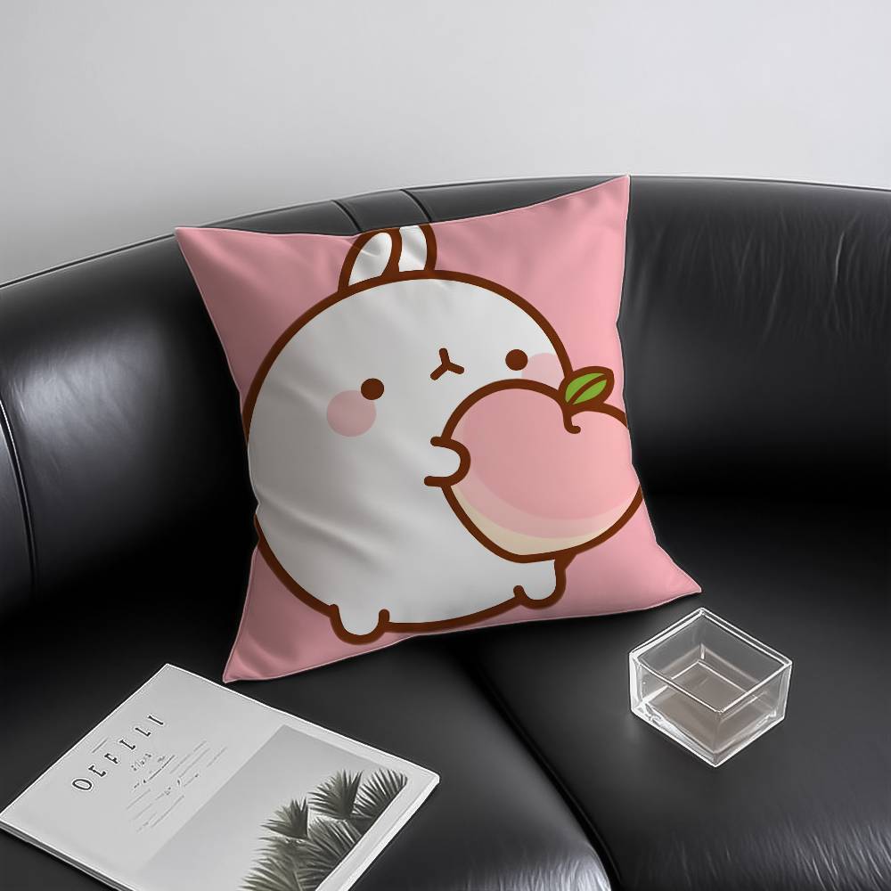 Niedlicher M-Molang Kissenbezug Anti-Hausstaubmilben Unsichtbarer Reißverschluss Sofa Bett