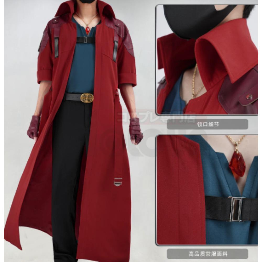 DMC 5 Dante Cosplay Wig Uniform Costumes Disguise for Adult Men Long Windbreaker Gloves Roleplay Outfits Halloween Carnival Suit